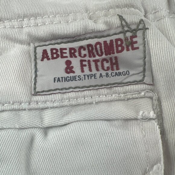 Abercrombie & Fitch Mens Kakhi Cotton Cargo Shorts 32 Waist With Pockets Y2K 90s - Picture 10 of 11